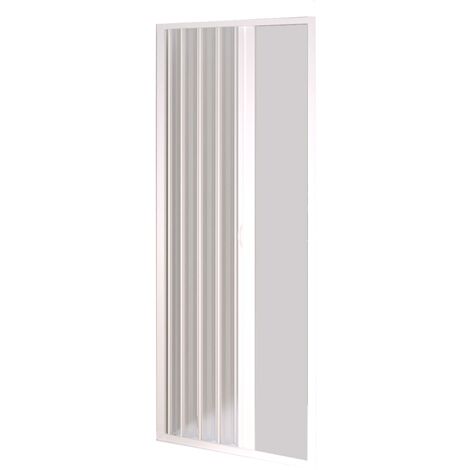 Nova – Porte de douche pliable en PVC blanc – Hauteur 185 cm – Largeur ajustable 110-80 cm – Installation facile – Made in Italy