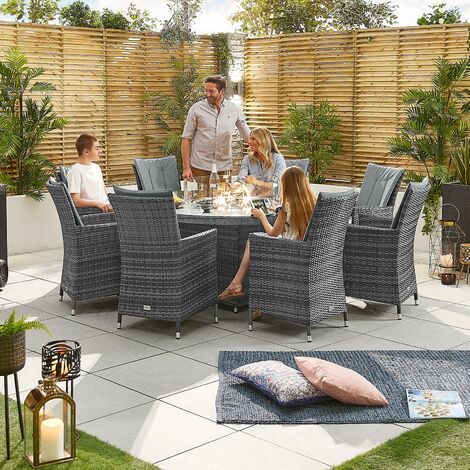 Nova - Sienna 8 Seat Outdoor Rattan Fire Pit Dining Set ... Nova - Sienna 8 Seat Outdoor Rattan Fire Pit Dining Set ... on Nova Outdoor Living Fire Pit id=66696