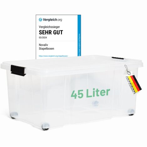 Novaliv Aufbewahrungsbox  1x Aufbewahrungsbox, 1x Deckel, 4x Rollen