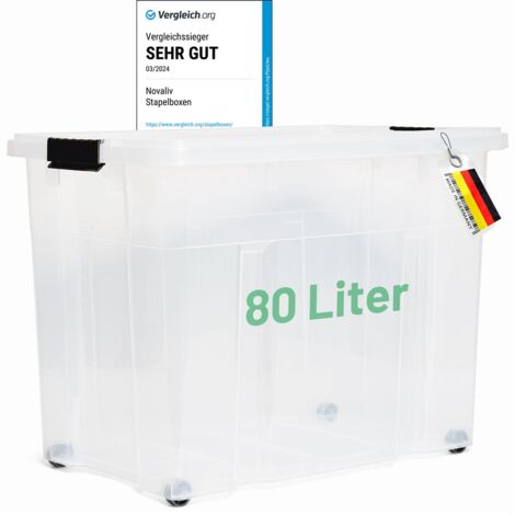 Novaliv Aufbewahrungsbox  1x Aufbewahrungsbox, 1x Deckel, 4x Rollen