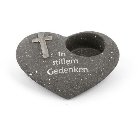 Novaliv Dekoobjekt 20280-1x Grabschmuck Herz Anthrazit