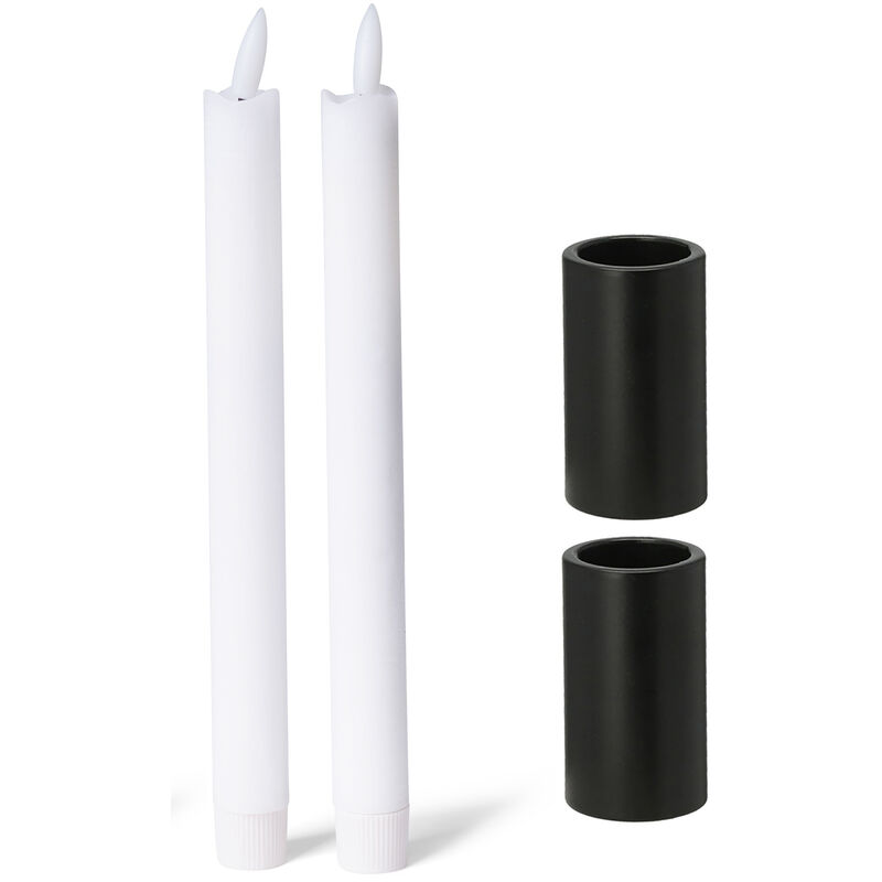 Novaliv - 2x Standkerzenhalter Stabkerzenhalter 2 X 5cm Schwarz