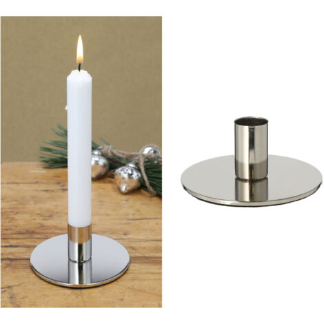 Novaliv Standkerzenhalter  Stabkerzenhalter Silber