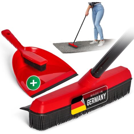 Novaliv Staubbesen  Besenkopf mit Stiel und Handfeger mit Kehrschaufel