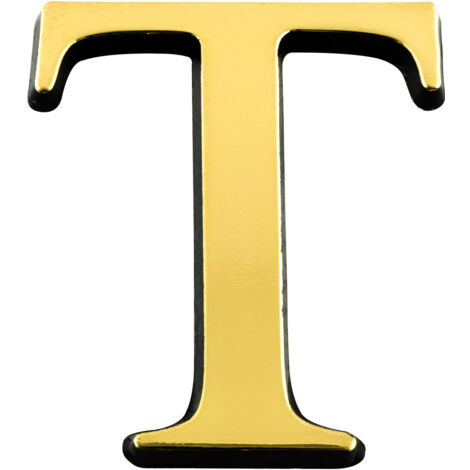 NOVAP Lettre "T" adhésive plastique relief couleur or