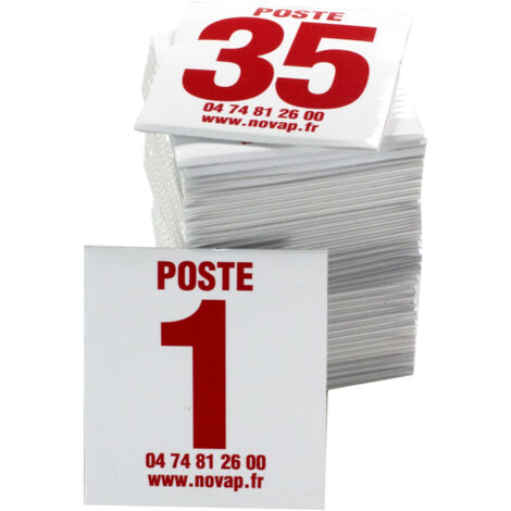 Novap – Lot de 35 plaques postes de chasse – PP alvéolaire résistant aux intempéries – Numéros de 1 à 35 – 4630083