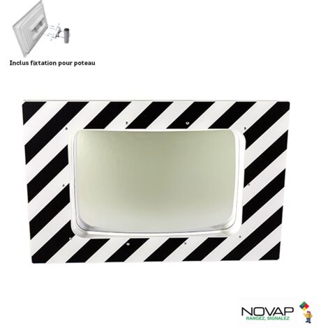 Novap – Miroir de traffic 600 x 400 mm – Sécurise les intersections – Installation facile en agglomération – 6101482