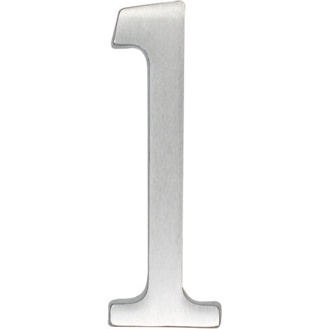 Novap – Numéro de porte en laiton finition alu brossé 100mm – Fixation par vis – 4008011