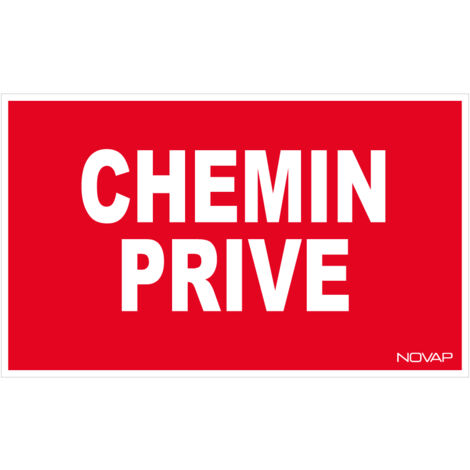 Novap – Panneau de signalisation chemin privé rigide 330x200mm – Fabriqué en polystyrène choc – Résistant aux chocs – 4160986