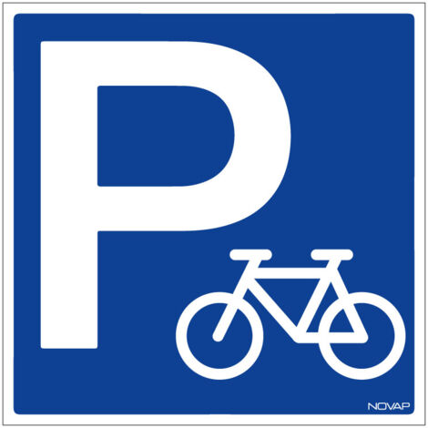 Novap – Panneau de signalisation parking vélos 200x200mm – Résistant aux chocs – Encres anti-UV – Trous pour fixation – 4220918