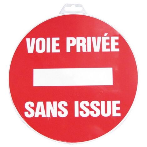 Novap – Panneau de signalisation voie privée sans issue 300 mm – Polystyrène rigide – Fixation collée ou vissée – Haute visibilité 12m