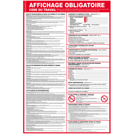 Novap – Panneau d'obligation 400x600mm en PVC résistant – Haute visibilité conforme Code du travail – Accessoires de montage inclus – 4300832