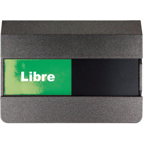 Novap – Plaque de porte mobile libre/occupé 94 x 65 mm – Matériau synthèse gris anthracite – Fixation adhésive – 4290256