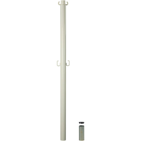 Novap – Poteau acier blanc grande hauteur avec manchon – Pour pose rapide en extérieur – 2219129