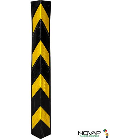 Novap – Profilé protection d'angle en caoutchouc plat – Résistant aux chocs – Flèches réfléchissantes pour visibilité – 8004026