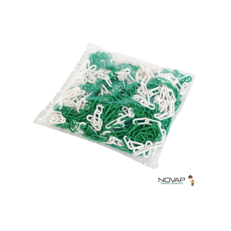 Chaîne de signalisation vert et blanc Diamètre 8 mm Sac de 25 m - novap