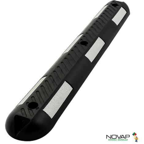 Novap – Séparateur de voie caoutchouc avec 6 bandes rétroréfléchissantes – Résistant aux hydrocarbures et UV – Dimensions 1000 x 150 x 50 mm – 6101451