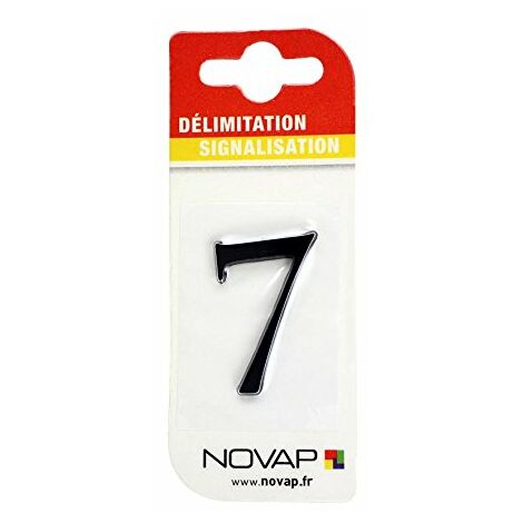 'novap – Caractere adesiva in rilievo 7 Altezza 60 mm – Nero