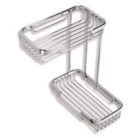 Novaservis Accessoires métalliques - Double étagère petite, de faible hauteur L, chrome 6074,0