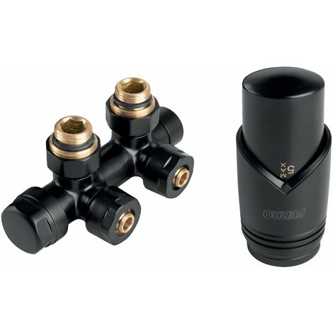 Novaservis Accessori - Set di connessioni con attacco centrale, passo 50 mm, nero ZTD30BL