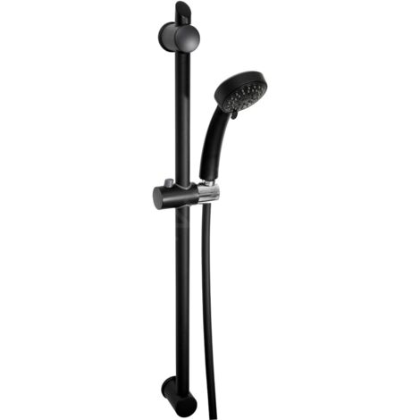 Novaservis - Colonne avec tête de douche, 3 jets, flexible et barre, noir KIT602,5