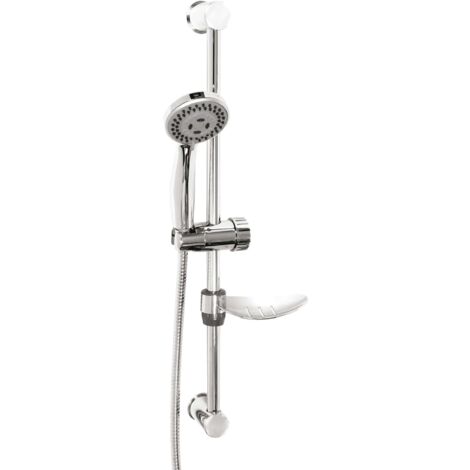 Novaservis Duschsets - Brausegarnitur, 5 Düsen, Stange mit Seifenschale und Schlauch, Chrom KIT03,0