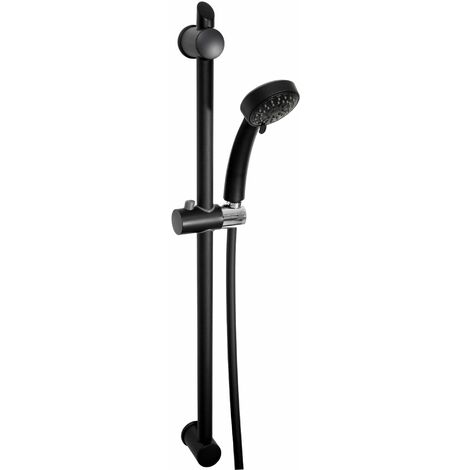 Novaservis Duschsets - Kopfbrauseset, 3 Strahlarten, Halter und Stange, Schwarz KIT602,5