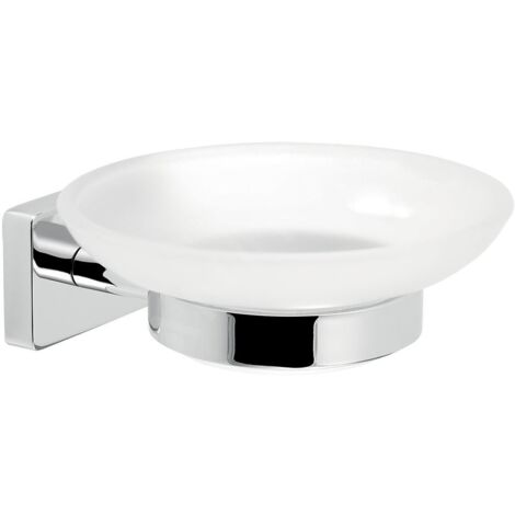 Novaservis Ferro Greta - Distributeur de savon avec support, verre dépoli/chrome AGR02
