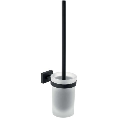 Novaservis Ferro Greta - Escobilla de WC de pared, con soporte, negro mate AGR14BL