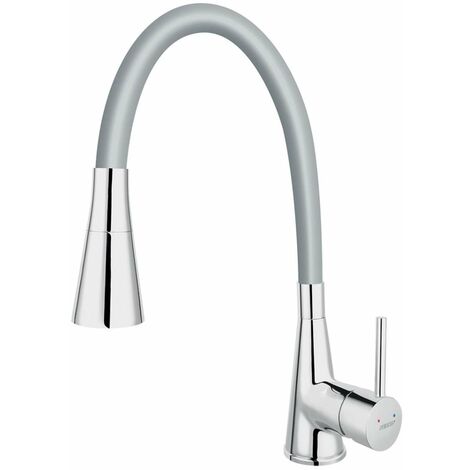 Novaservis Ferro - Mitigeur d'évier avec bras flexible et douchette, gris/ chrome 70720,0S