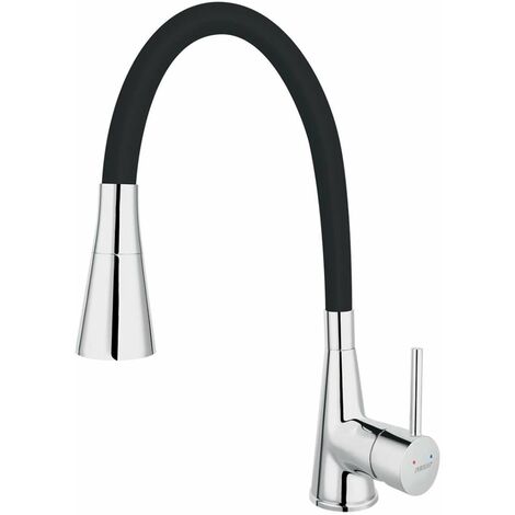 Novaservis Ferro - Mitigeur d'évier avec bras flexible et douchette, noir / chrome 70720,0C