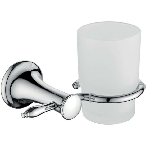 Novaservis Ferro Retro - Portaspazzolino e dentifricio con supporto, vetro opaco/cromo ARE03