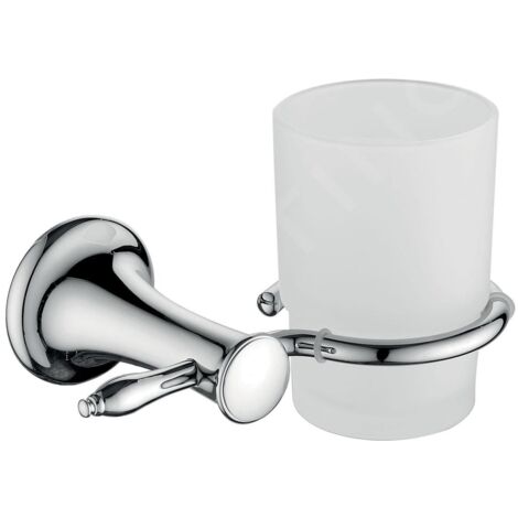 Novaservis Ferro Retro - Verre pour brosse à dents et dentifrice avec support, verre dépoli / chrome ARE03