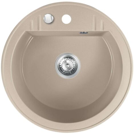 Novaservis Fregaderos - Fregadero de granito, diámetro 51 cm, arena DRGM1/51SA