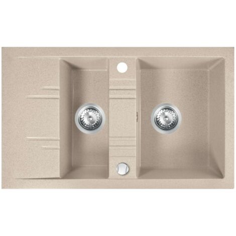 Novaservis Lavelli - Lavello doppio in granito 79x48 cm, sabbia DRGM3/48/79SA