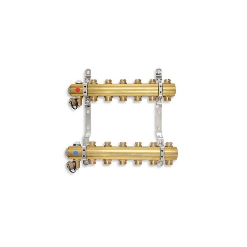 Matériel de plomberie - Collecteur avec vannes de contrôle et vannes mécaniques, 8 circuits RO08S - Novaservis