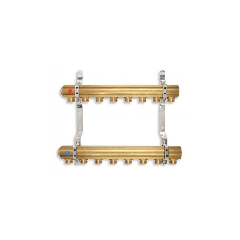 Matériel de plomberie - Collecteur avec vis unilatérale G1', 2 circuits RPN02 - Novaservis