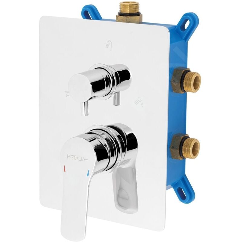 Metalia 54 - Mitigeur encastré, 3 sorties, avec corps d'encastrement, chrome BOX54051RX,0 - Novaservis