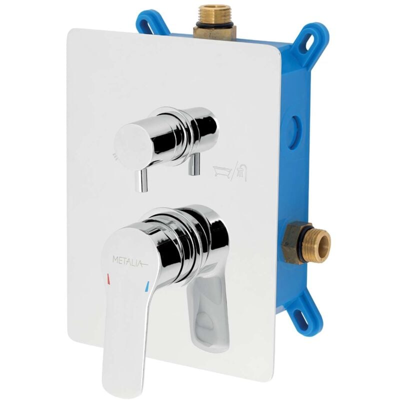 Metalia 54 - Mitigeur encastré avec 2 sorties et corps d'encastrement, chrome BOX54051R,0 - Novaservis
