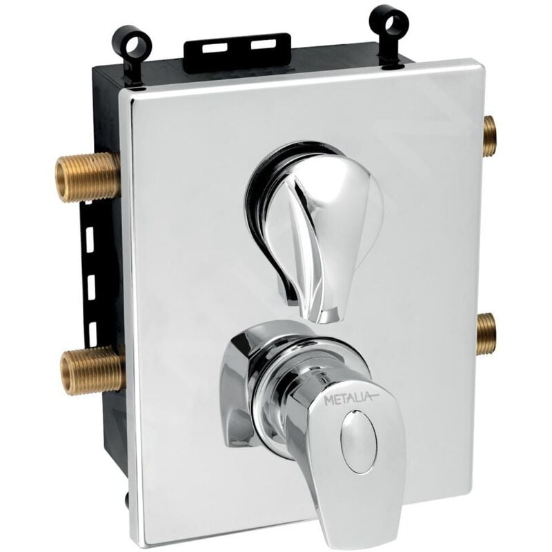 Novaservis - Metalia 57 - Mitigeur thermostatique à encastrer pour 2 sorties avec corps d'encastrement, chrome BOX57052RT,0