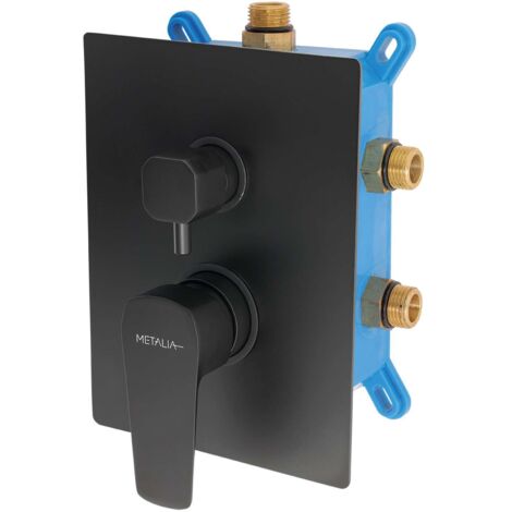 Novaservis Metalia 58 - Mezclador empotrado, para 3 aparatos, con cuerpo, negro BOX58051RX,5