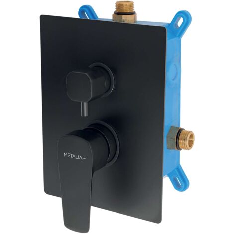 Novaservis Metalia 58 - Miscelatore ad incasso per 2 utenze, con corpo incasso, nero BOX58051R,5