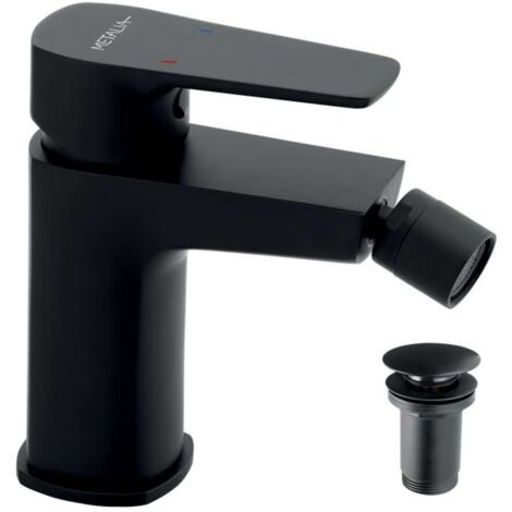 Novaservis Metalia 58 - Miscelatore per bidet, con sistema di scarico, nero 58011,5