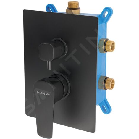 Novaservis Metalia 58 - Mitigeur encastré, pour 3 appareils, avec corps, noir BOX58051RX,5