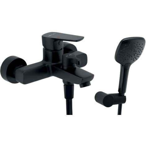 Novaservis Metalia 58 - Rubinetto per vasca da bagno con accessori, nero 58020,5