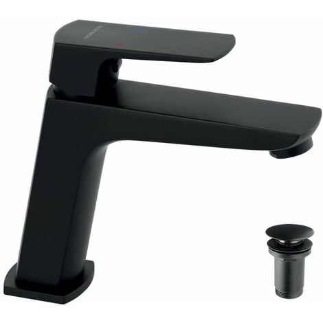 Novaservis Nobless Ego - Miscelatore da lavabo, con sistema di scarico, nero opaco 43003,5
