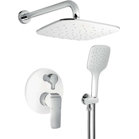 Novaservis Nobless Tina - Conjunto de grifo empotrado y accesorios de ducha, cromo/blanco SADA38050R,1