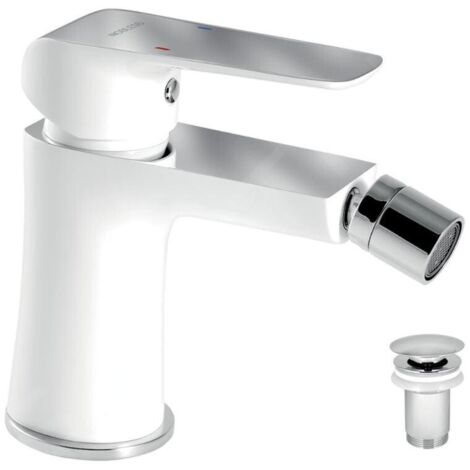 Novaservis Nobless Tina - Mitigeur de bidet avec vidage, blanc / chrome 38011,1