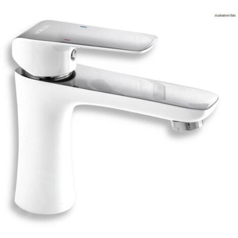 Novaservis Nobless Tina - Mitigeur de lavabo avec vidage, blanc/chrome 38003,1