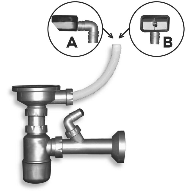 Novaservis - Siphons - siphon d'évier, 89 mm, plastique NSP89